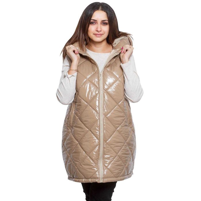 Страхотна МАКСИ грейка/елек - ЛАЧЕН - капучино - реален 6ХЛ