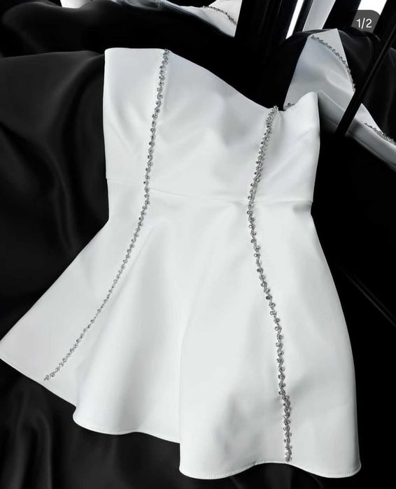 Къса бяла рокля - yoannacollection, Размер xs, нова