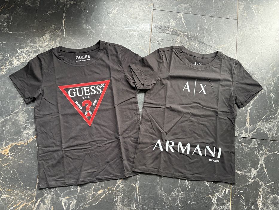 Дамска тениска HUGO, Guess и Armani Exchange, S и М размери