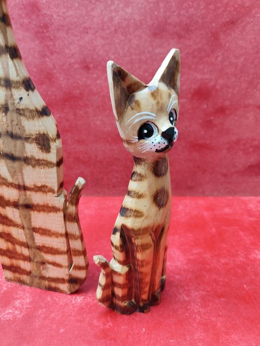 Pereche pisici din lemn