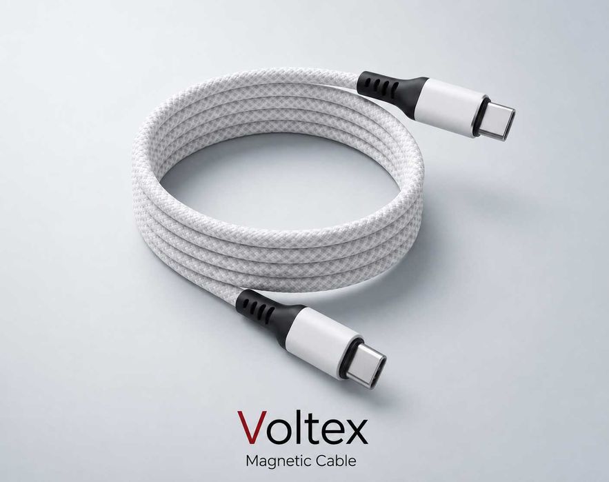 Магнитен USB-C то C кабел Voltex – 100W PD Fast Charging, бързо зареждане