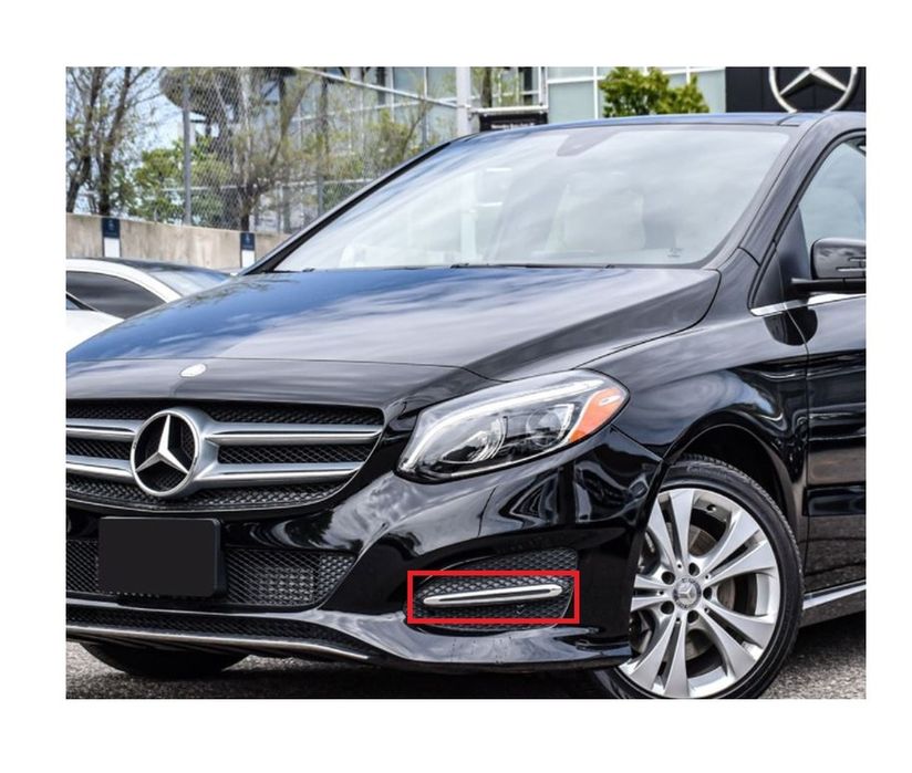 Bandou grila bara protectie fata Mercedes Clasa B (W246), 09.2014-02.2019, fata, partea stanga/dreapta, cromat