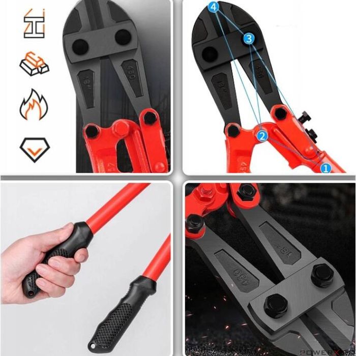 Foarfeca pentru taiat fier beton, 18",450 mm, manere ergonomice, Verke