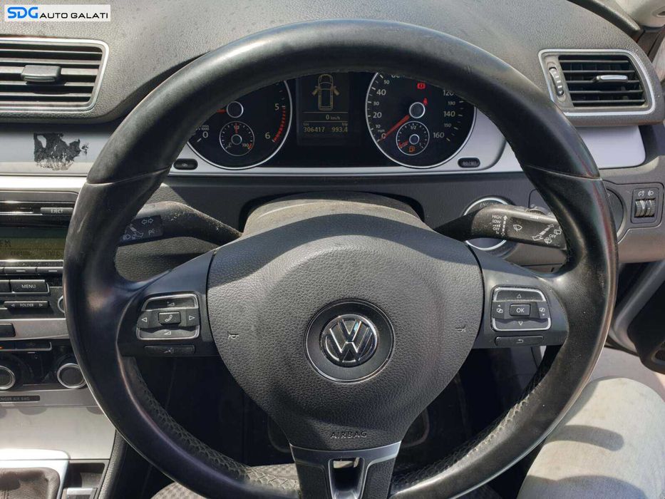 Volan 3 Spite din Piele cu Comenzi FARA Airbag Volkswagen Golf 6 Plus 2008 - 2013 [Q3029]