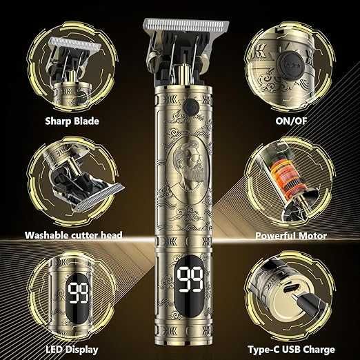 Електрическа самобръсначка за брада Solati тример за подстригване LED