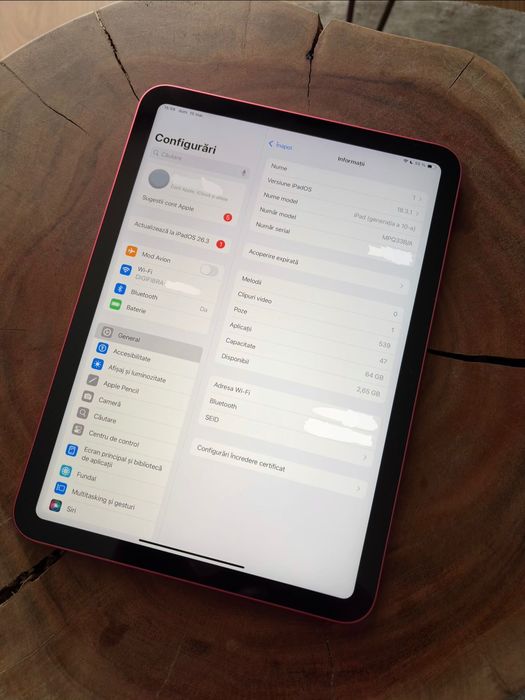 iPad 10 Gen 2022 64GB PINK + Apple Pencil + Husă Targus - IMPECABIL