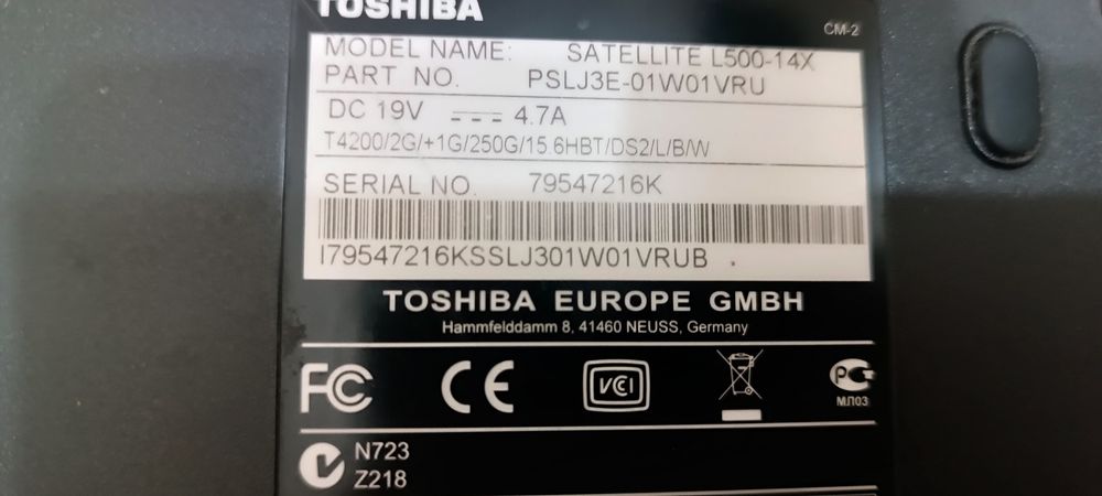 Ноутбук Toshiba Германия