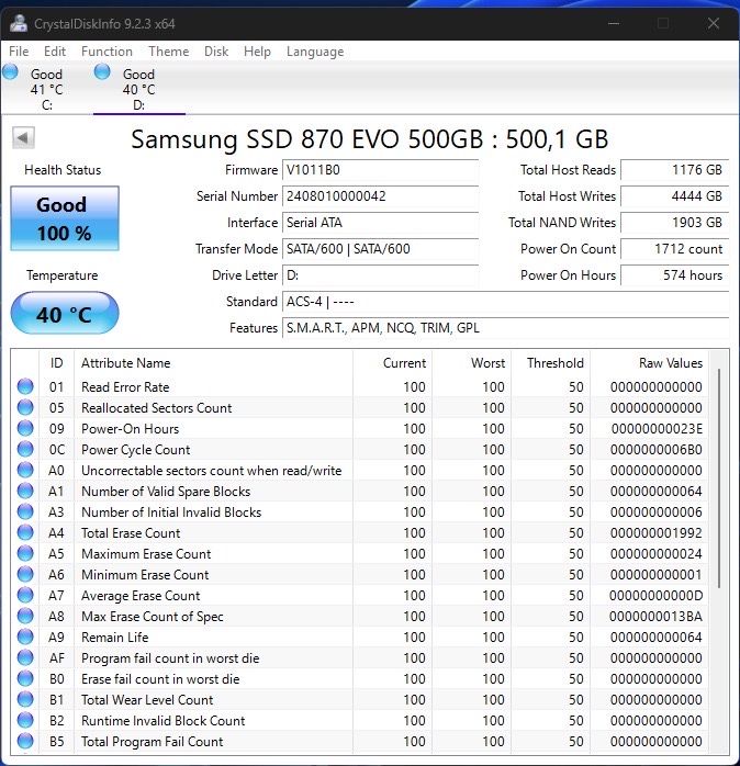 ssd 500 GB samsung