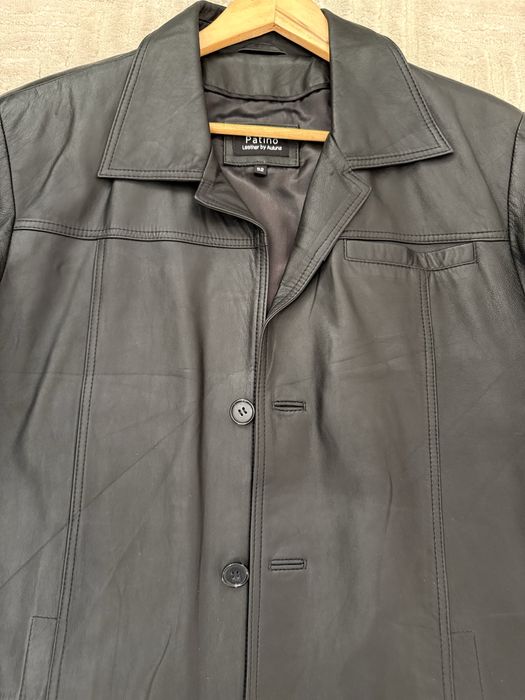 Ново мъжко черно сако Patino, естествена кожа, 52 номер