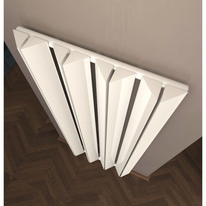 Дизайнерски вертикален радиатор 1800х489мм | Двоен | Триъгълен профил | Бял