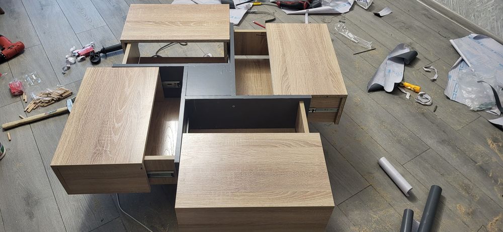 Стол с полками, дуб ЛДСП