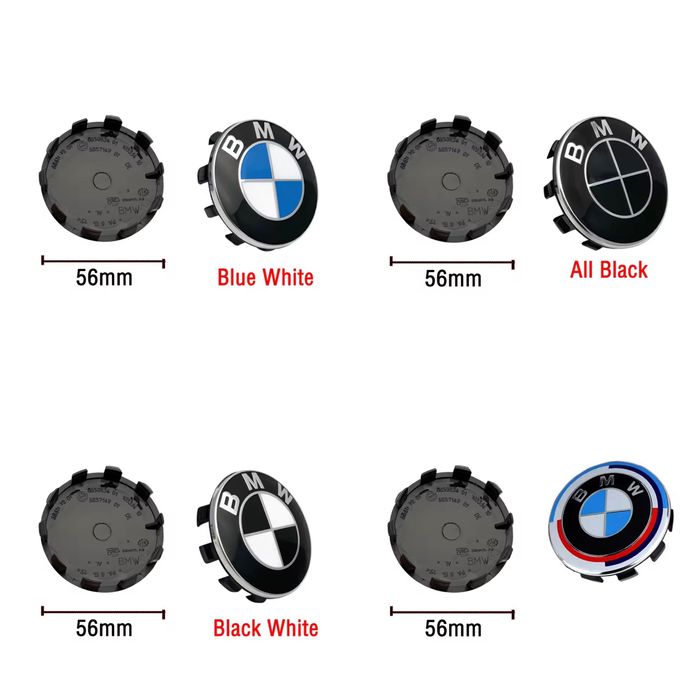 Capace fixe jante BMW 56mm 68mm Alb Albastru Negru Aniversar E60 E90 F01 F10 F30 F36 F15 F16 G05 G20 G30 G11 G12