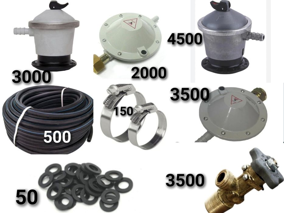 Редуктор для баллона. Редуктор. Вентиль. Шланг для баллона. Хомут.