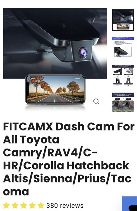FITCAMX  camera bord dedicata 4K, Toyota Corolla 2019-2022
