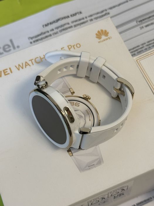 ЧИСТО НОВ Huawei watch GT 5 Pro Гаранция Yettel 2027г. White | GT5