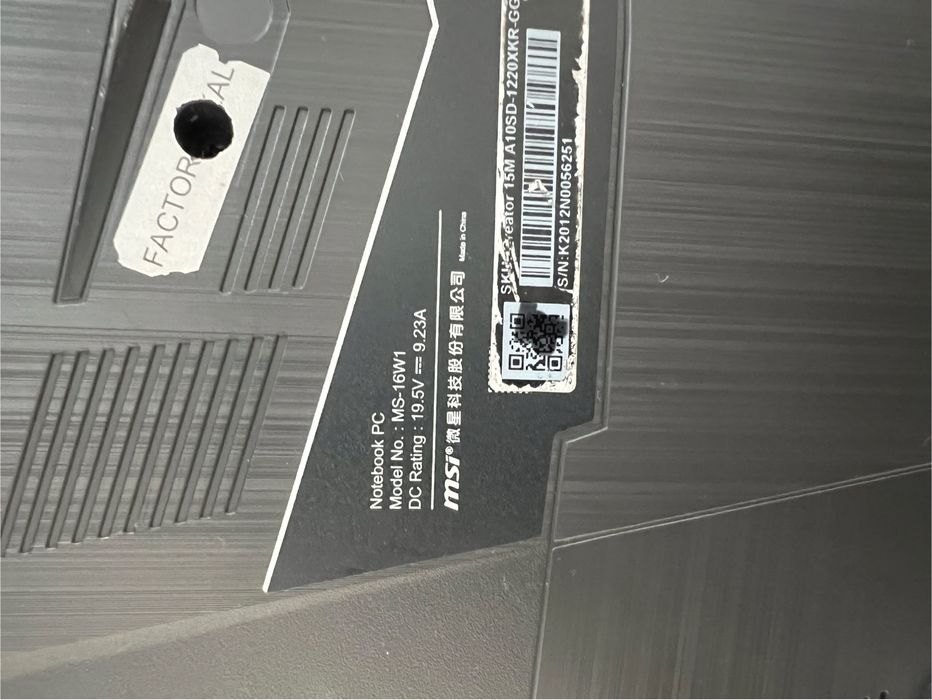Notbook MSI oooo