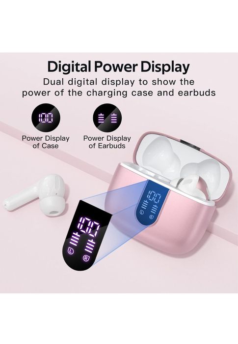 Casti Wireless X08 True Wireless EarBuds, Rose Gold