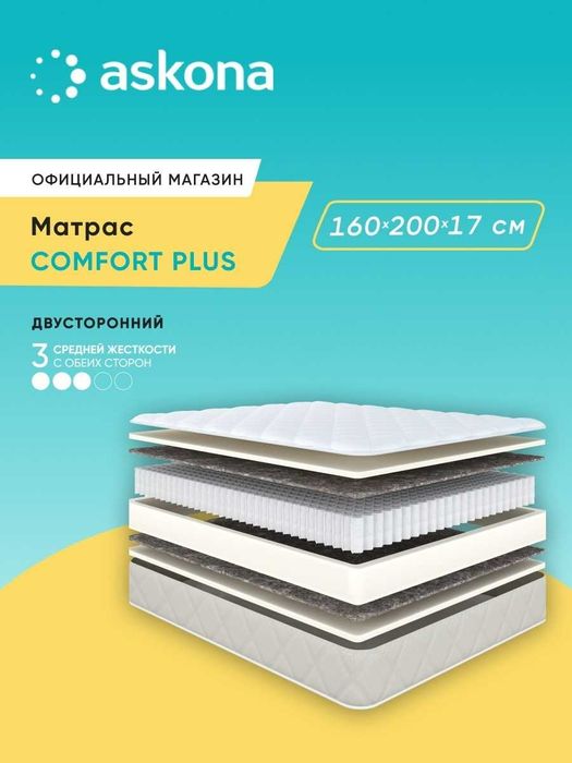 Матрас Askona Comfort Plus, 160x200x17 см