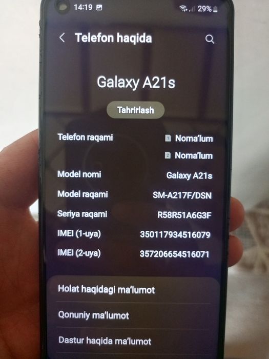 Samsung a 21 s sotiladi