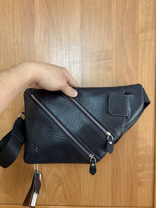 Кожаная барсетка новая