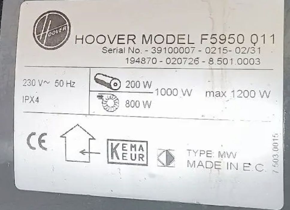 Mașină de curățat spălat și aspirat pardoseli dure Hoover F 5950 identic Lavor Sprinter