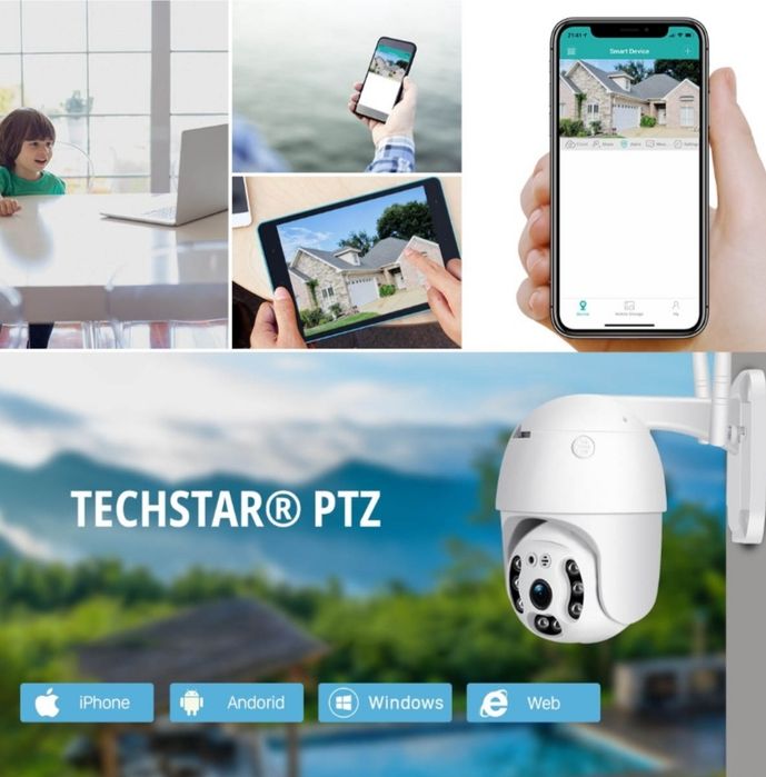Camera supraveghere Wifi 355°Smart PTZ  senzor miscare 1080p LED+IR