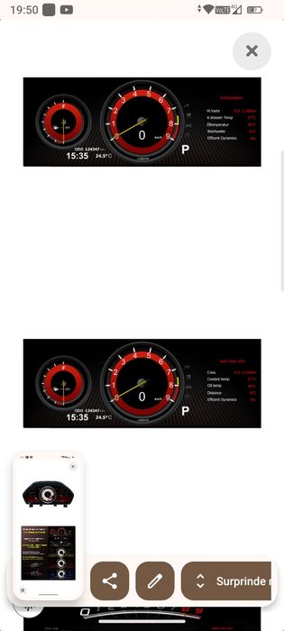 Bord digital 12.3" pentru BMW Seria 5/6 E60/E61/E63/E64Folosit, funcțional perfect!