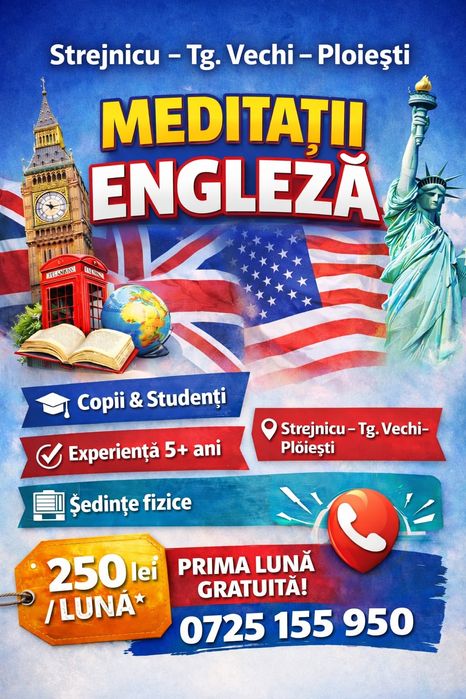Meditatii Limba Engleza-1 luna GRATUITA!