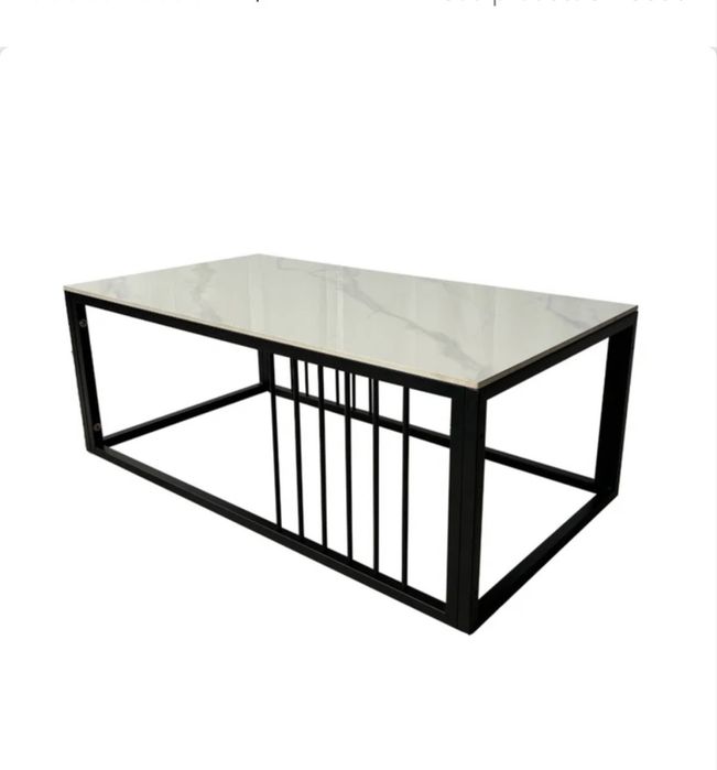Masuta cafea IVY HM-10, dreptunghiulara, alb + negru, 120 x 60 x 45 cm, 1C