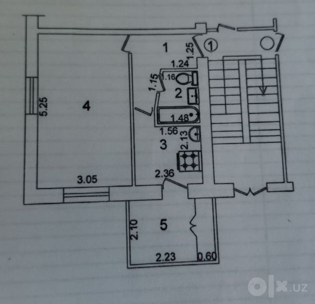 Продаётся 1/1/4 Мирабадский район парк Фуркат 38 кв.м