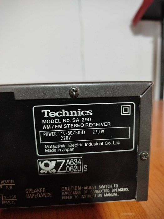 AM/FM Stereo receiver Techincs model: SA-290. Defect!!!