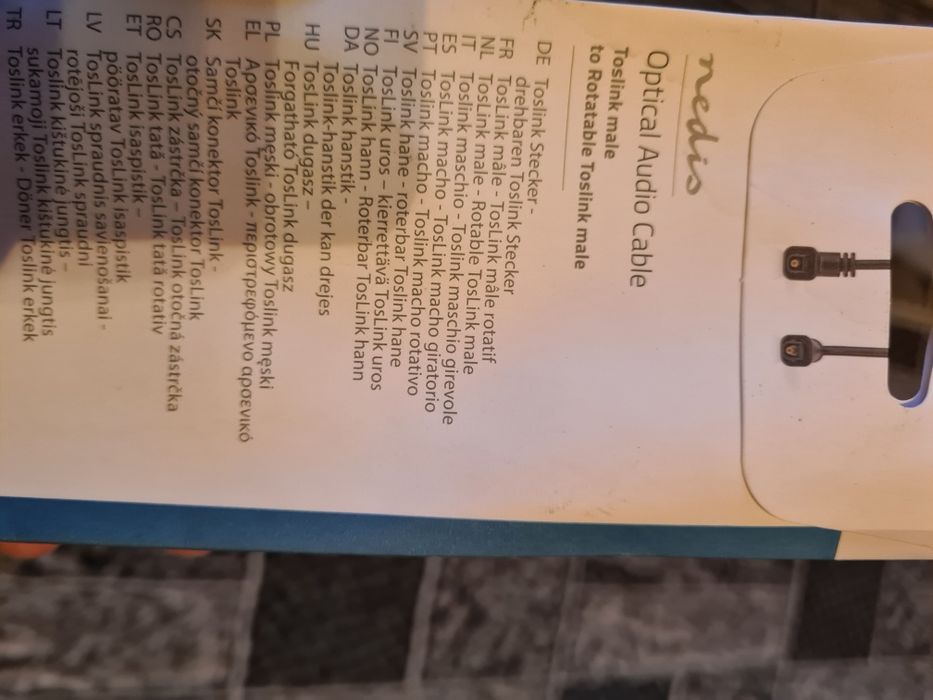 Nedis Cablu optic audio mufă Tata - Tata rotativ