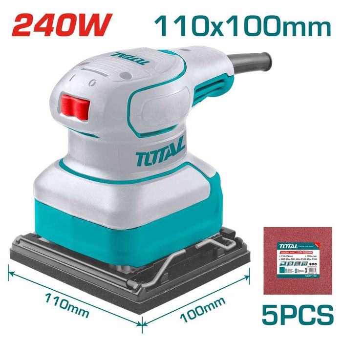 Виброшлайф TOTAL INDUSTRIAL, 240 W, 110 x 110 мм - TL IND TF2241108