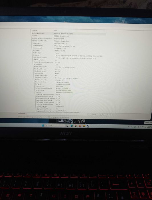 Геймърски лаптоп MSI Katana GF76 – Голям 17.3" / i7-11800H / RTX 3050 / 16GB RAM (Отлично състояние)