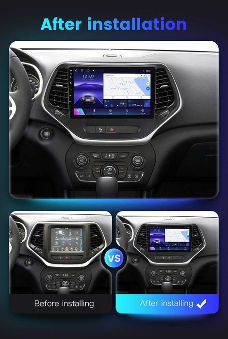 Navigatie Android 14 JEEP CHEROKEE 2014 -18 1/8 Gb Waze CarPlay CAMERA