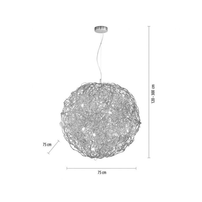 Candelabru suspendat argintiu designer Paul Neuhaus diam450/750 mm NOU