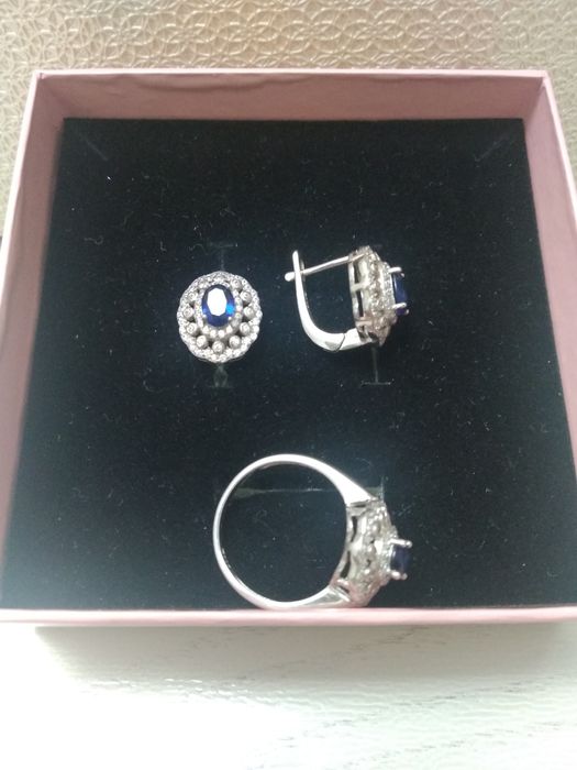 Серьги Серебро с Сапфиром