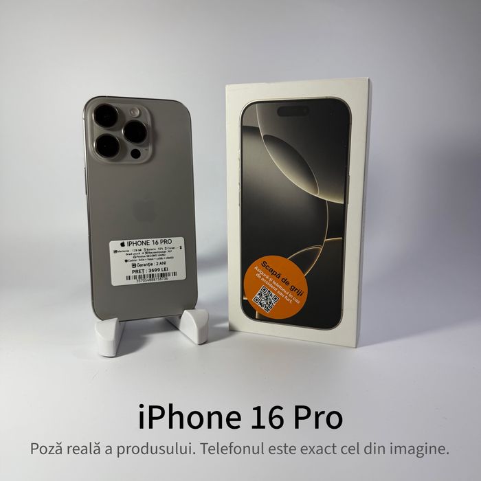 ispotmobile.ro  iPhone 16 PRO 128 GB  , 92% ! Garantie 2 ani + cadou