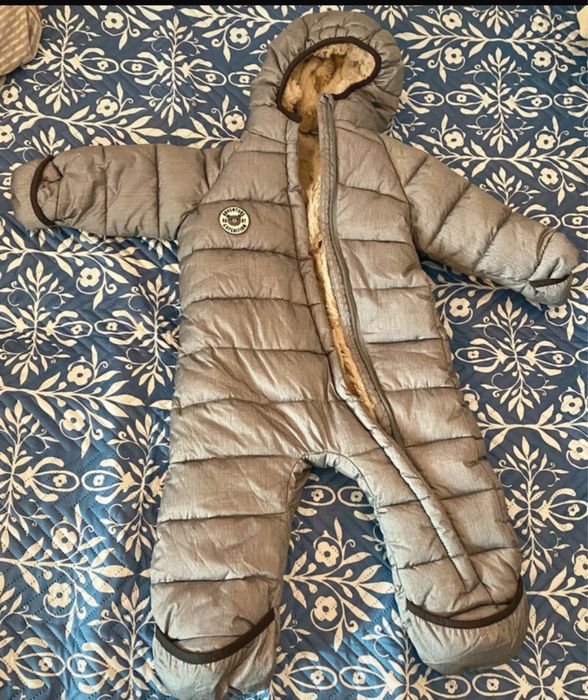 Combinezon gros gri impermeabil îmblănit marimea 74-80