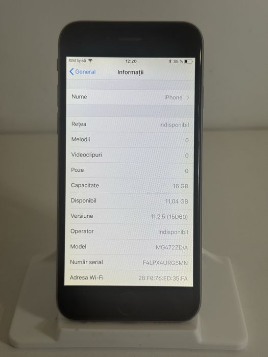 iPhone 6, 16GB,  iOS 11.2.5, Funcțional