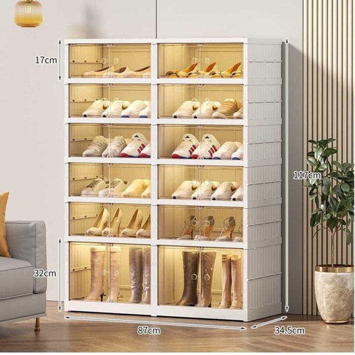 Cкладной шкаф для обуви 6+6 ярусов (87×34,5×117 см) p25