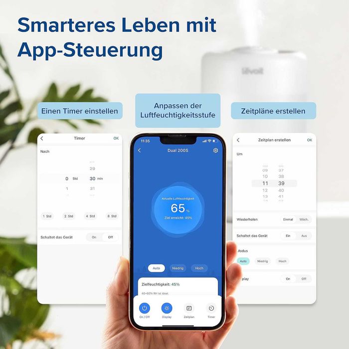 Ултразвуков смарт овлажнител за въздух Levoit Dual 200S, 3л.