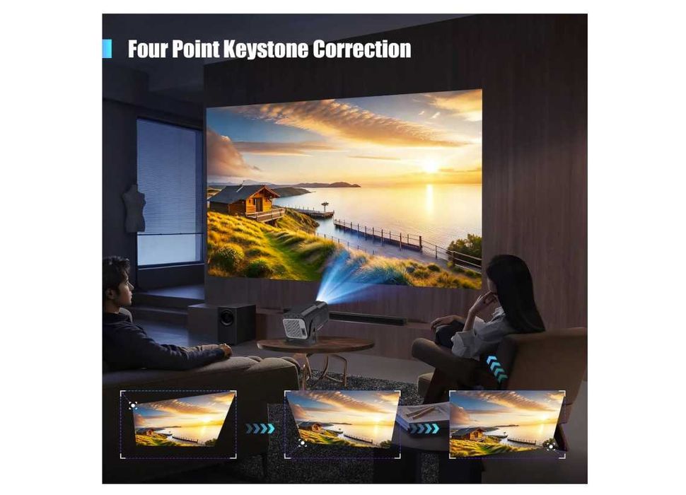 Продавам мини проектор HY320 Android 13 Projector With 1080P 500ANSI Prime Video YouTube WIFi BT5.2 Portable