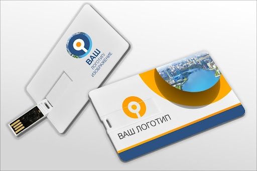 Флешка-визитка, Флешка-карта. пластик 16гб