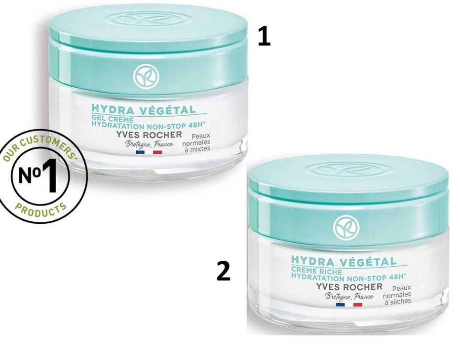 Cremă-gel/ Cremă Hydra Végétal pentru hidratare intensă (Yves Rocher)