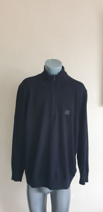 Hugo Boss Zip Cotton Knit 2XL - 3XL НОВО ОРИГИНАЛ Мъжки Памучн Пуловер