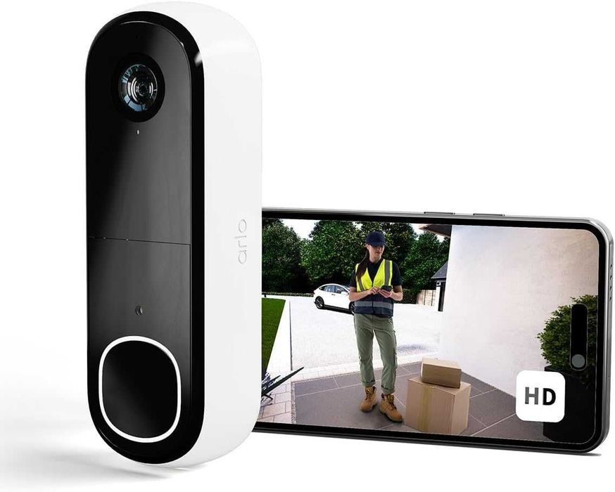 Sonerie video Arlo HD cu cameră wireless, 1080p, sonerie WiFi, senzor de mișcare, audio bidirecțional