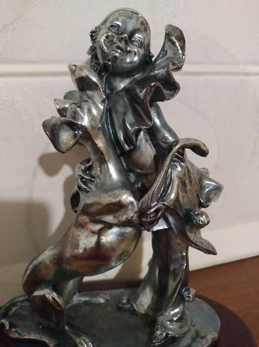 Страхотна статуя на Клоун и куче ръчна,1100 гр. Тежи