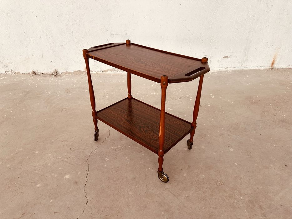 Италианска винтидж сервираща количка / Bar Cart Mid-Century Modern – стил Ico Parisi