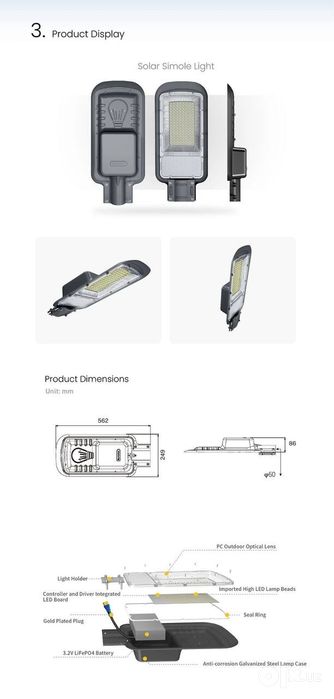 LED прожектор с солнечным панелю